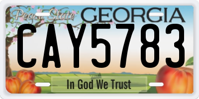 GA license plate CAY5783