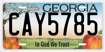 GA license plate CAY5785