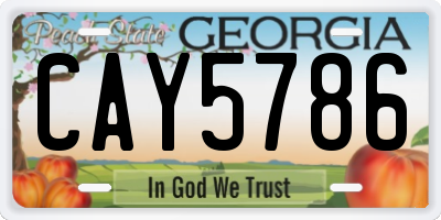 GA license plate CAY5786