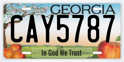 GA license plate CAY5787