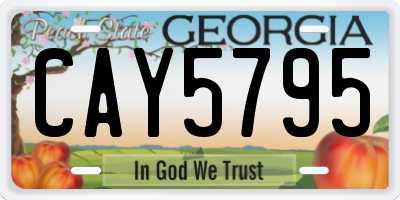 GA license plate CAY5795