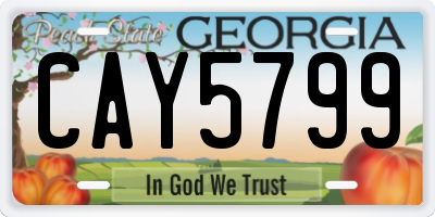 GA license plate CAY5799