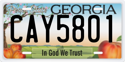 GA license plate CAY5801