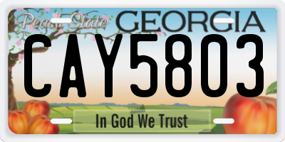 GA license plate CAY5803