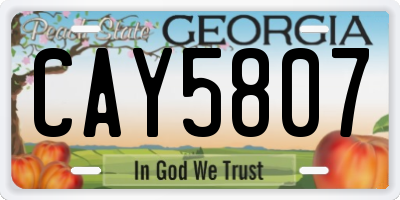 GA license plate CAY5807