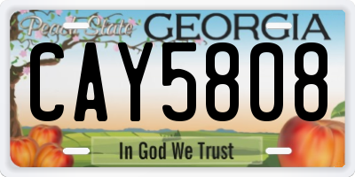 GA license plate CAY5808