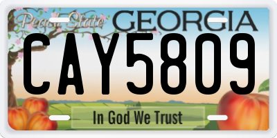GA license plate CAY5809