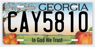 GA license plate CAY5810