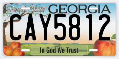 GA license plate CAY5812