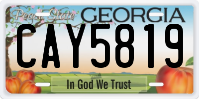 GA license plate CAY5819