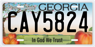 GA license plate CAY5824