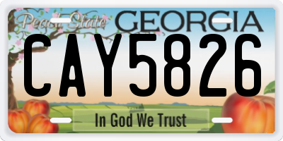 GA license plate CAY5826
