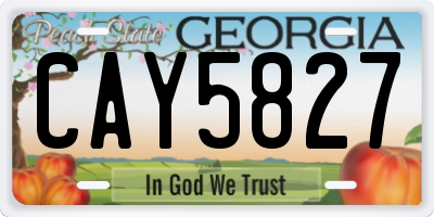 GA license plate CAY5827