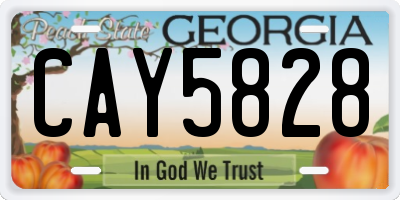 GA license plate CAY5828