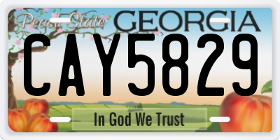 GA license plate CAY5829