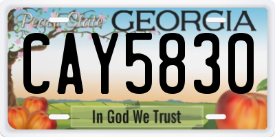 GA license plate CAY5830