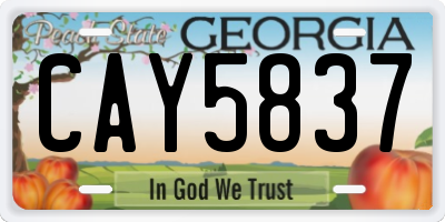 GA license plate CAY5837