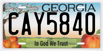 GA license plate CAY5840