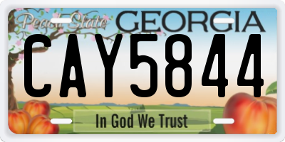 GA license plate CAY5844