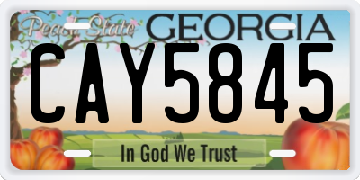 GA license plate CAY5845