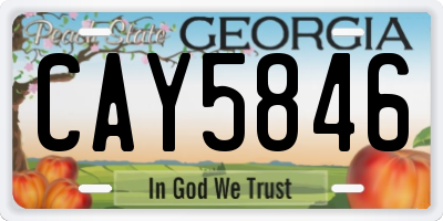 GA license plate CAY5846