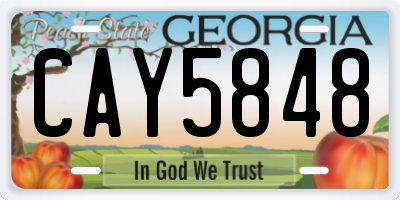 GA license plate CAY5848