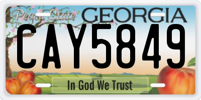 GA license plate CAY5849