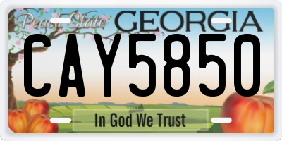 GA license plate CAY5850