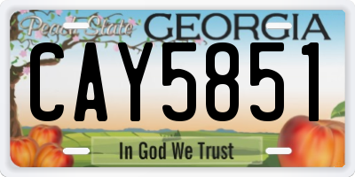 GA license plate CAY5851