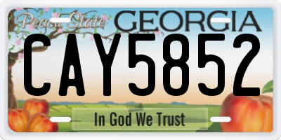 GA license plate CAY5852