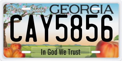 GA license plate CAY5856