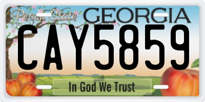 GA license plate CAY5859