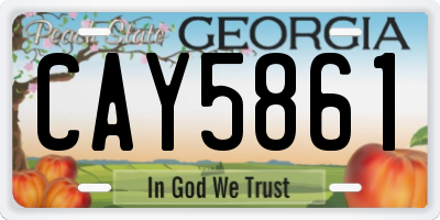 GA license plate CAY5861