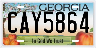 GA license plate CAY5864