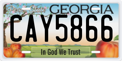 GA license plate CAY5866