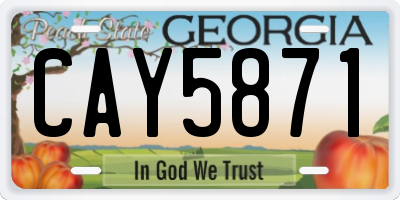 GA license plate CAY5871