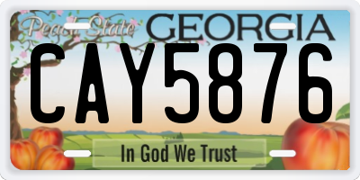 GA license plate CAY5876