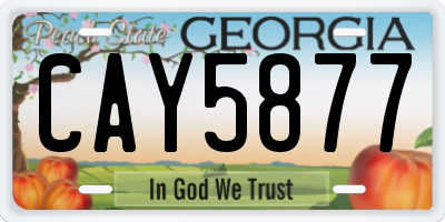 GA license plate CAY5877