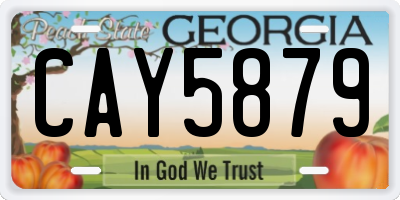 GA license plate CAY5879