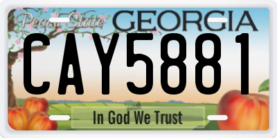 GA license plate CAY5881