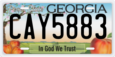 GA license plate CAY5883