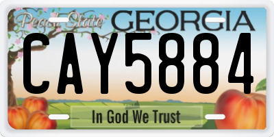 GA license plate CAY5884