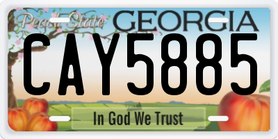 GA license plate CAY5885