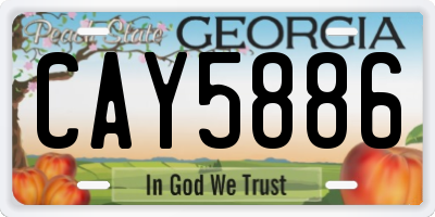 GA license plate CAY5886