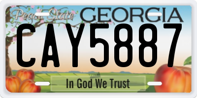 GA license plate CAY5887