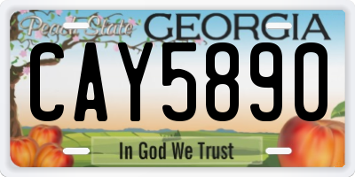 GA license plate CAY5890
