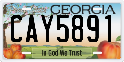 GA license plate CAY5891