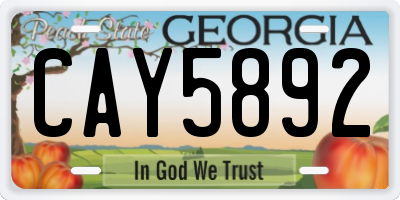 GA license plate CAY5892