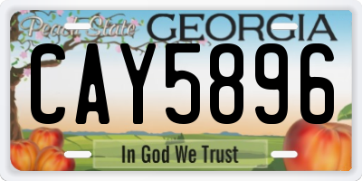GA license plate CAY5896