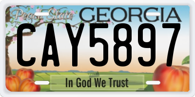 GA license plate CAY5897